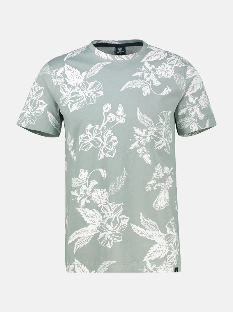 T-Shirt mit O-Neck, All-over-Print in grossen Größen