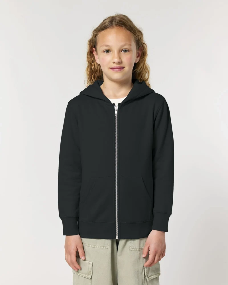 Kinderhoodie met rits bio-katoen om te personaliseren