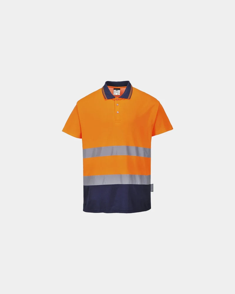 Polo tweekleurig katoen polyester om te personaliseren