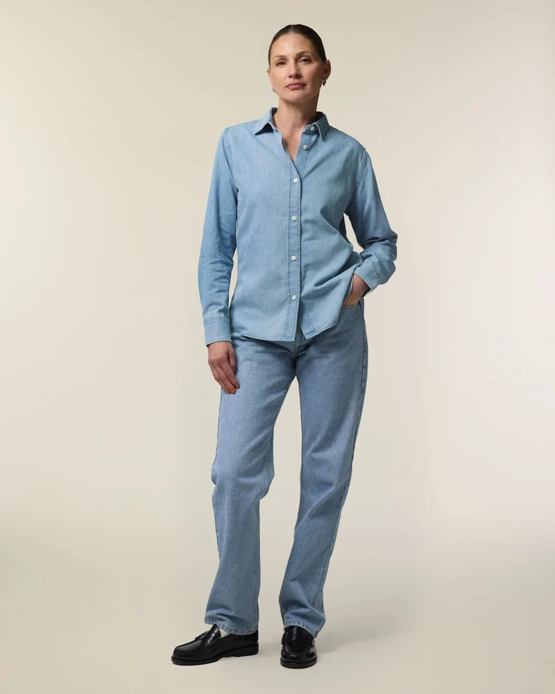 Denimblouse dames Stanley/Stella om te personaliseren