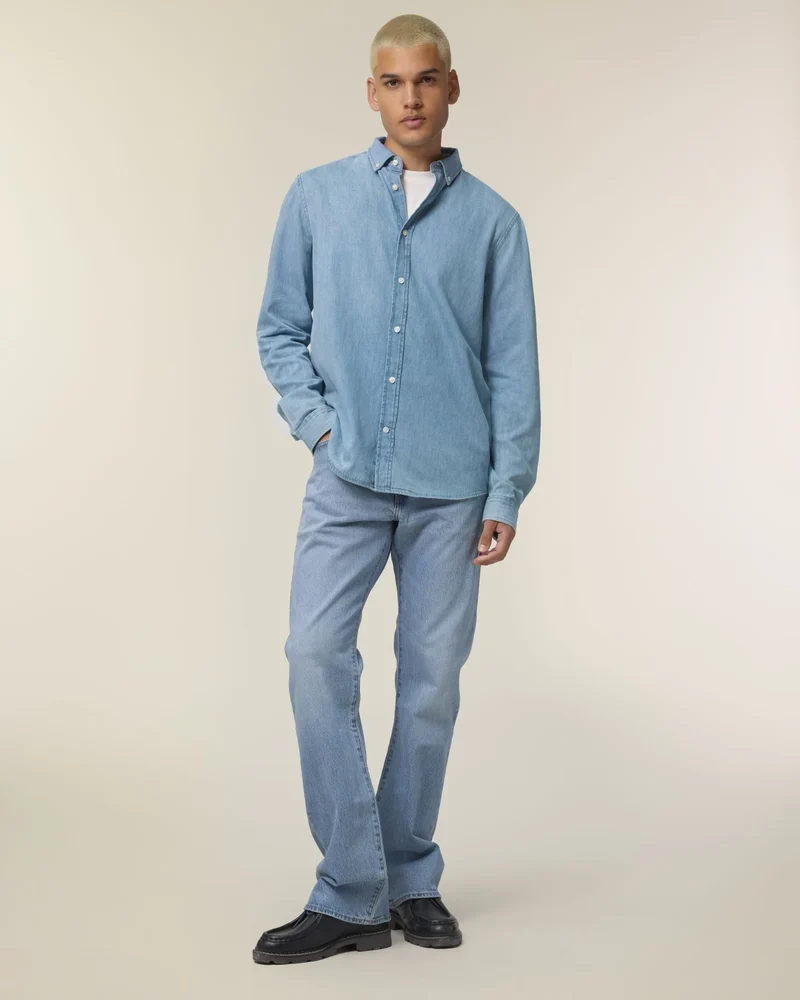 Denim overhemd Stanley/Stella om te personaliseren
