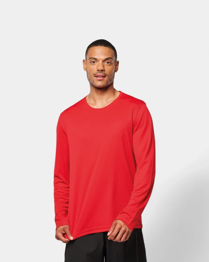 Heren sport T-shirt met lange mouwen, te personaliseren