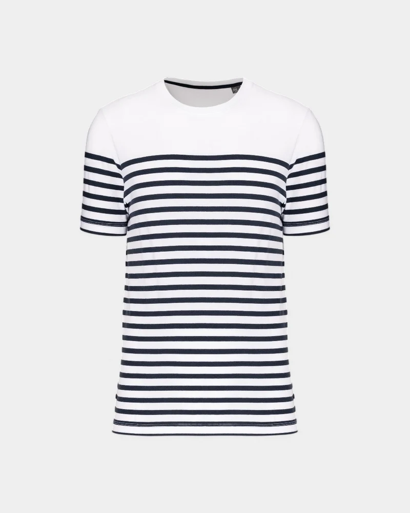 Heren matrozen T-shirt met ronde hals, te personaliseren
