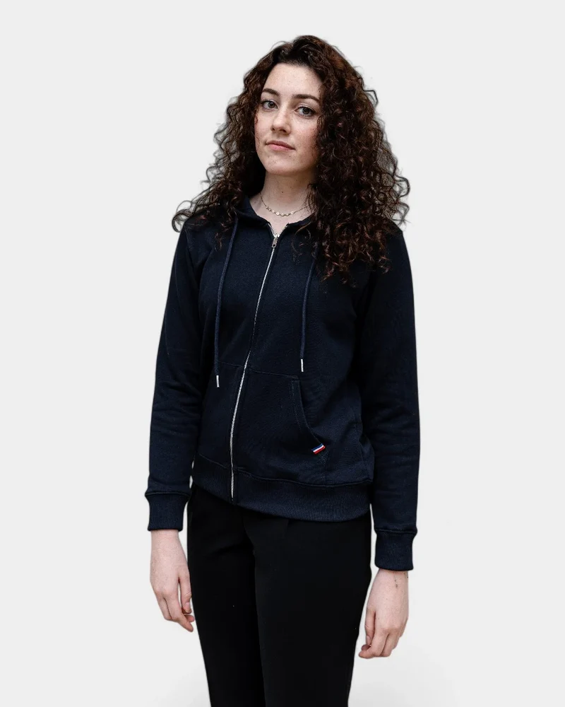 Dames rits-hoodie Made in France, te personaliseren
