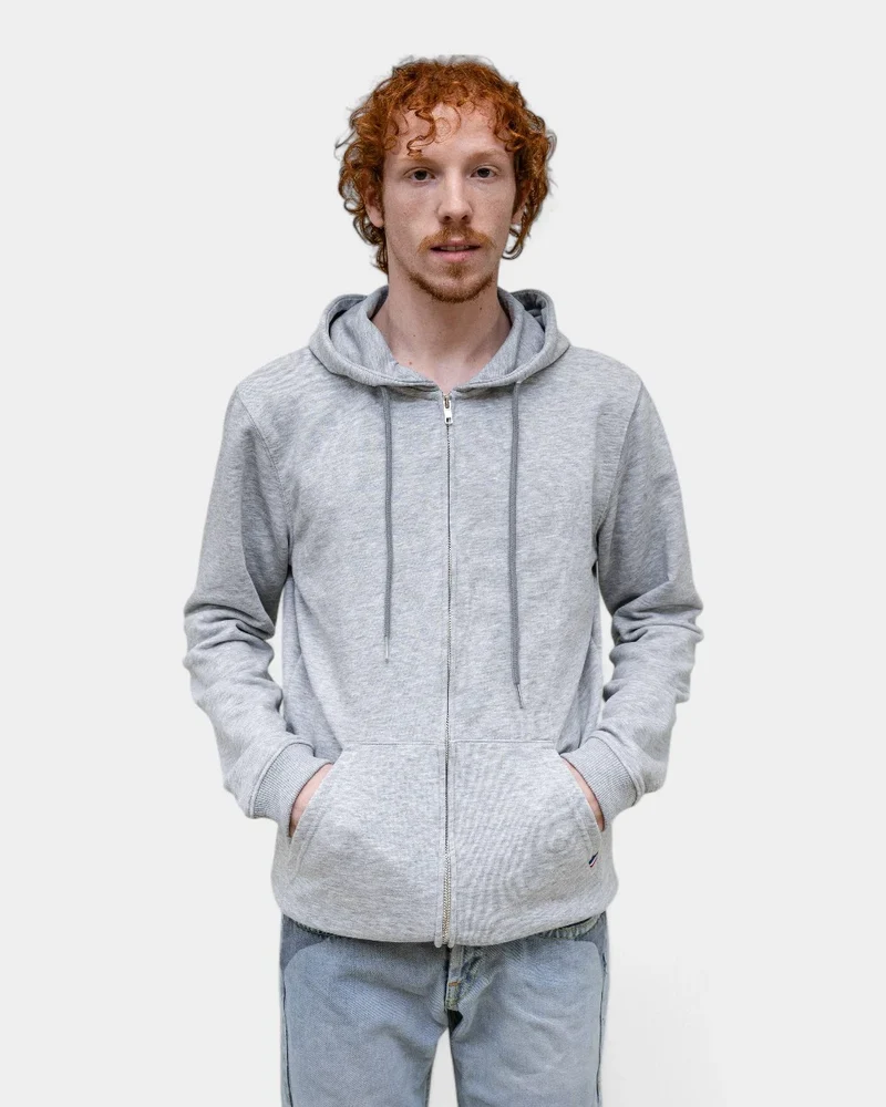 Heren rits-hoodie Made in France, te personaliseren