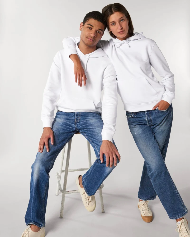 Personaliseerbare unisex hoodie van biologisch katoen